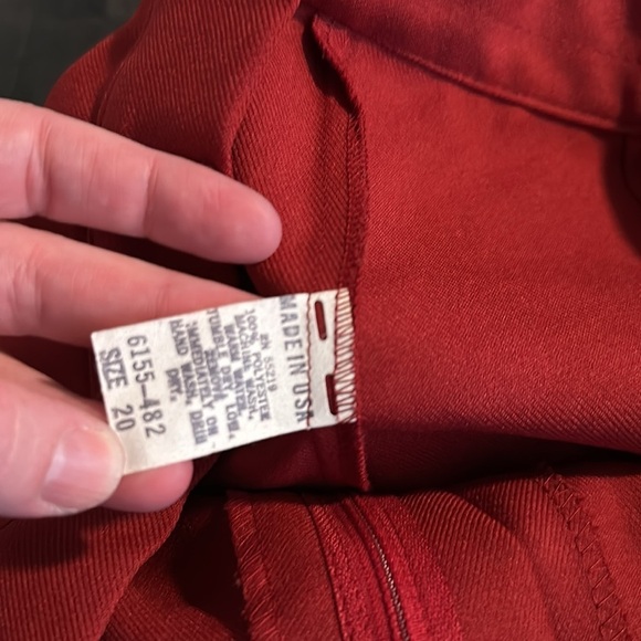 Vintage 70s High Waisted Wide Leg Trousers Red Size 20 Vintage (32inch Waist) - Picture 5 of 8